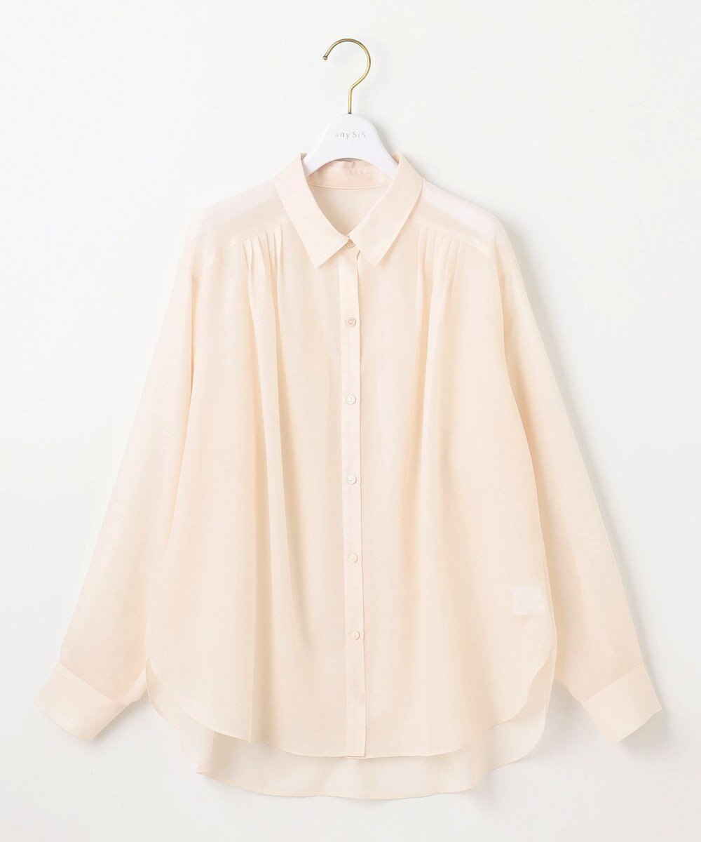ANY SIS 【洗える】リネンライクシアーローン ブラウス 
