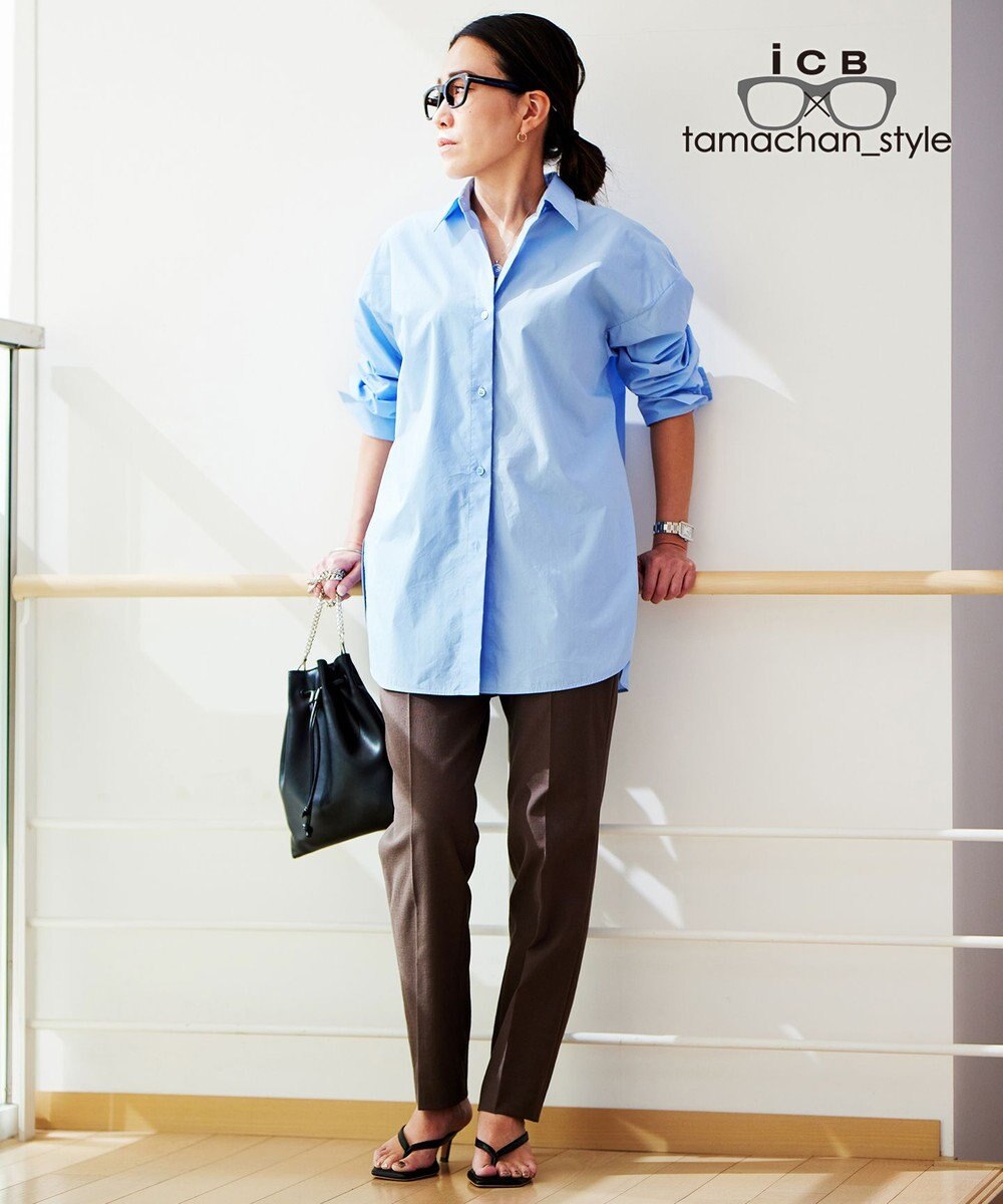 ICB L 【ICB×tamachan_style コラボ】 スタイルアップ ビッグシャツ 