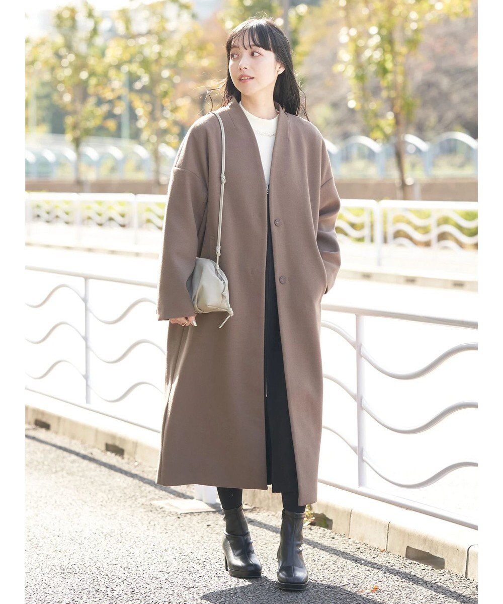 earth music&ecology Ｖネックノーカラーコート 