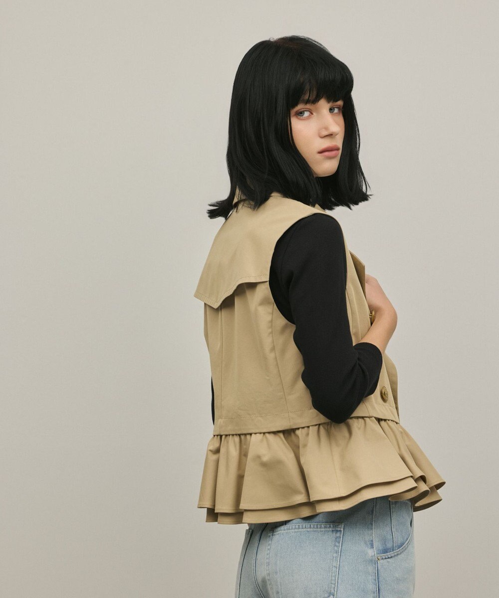 GRACE CONTINENTAL ペプラムトレンチベスト 