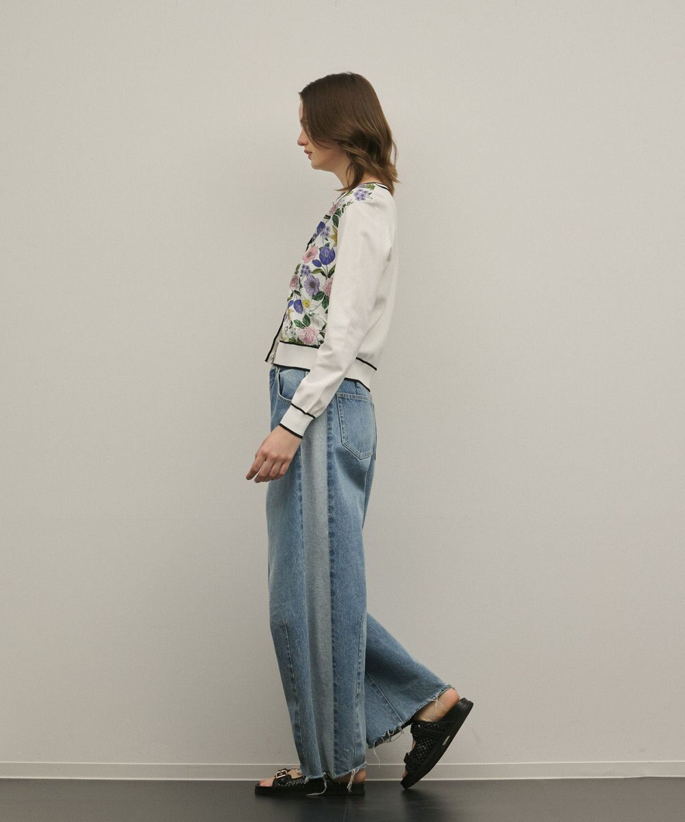 GRACE CONTINENTAL フラワープリントニットカーディガン 