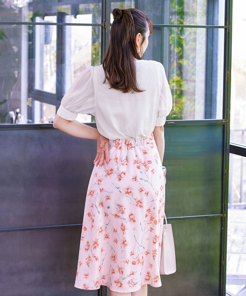 Tiaclasse L 【洗える】花柄プリントスカート 