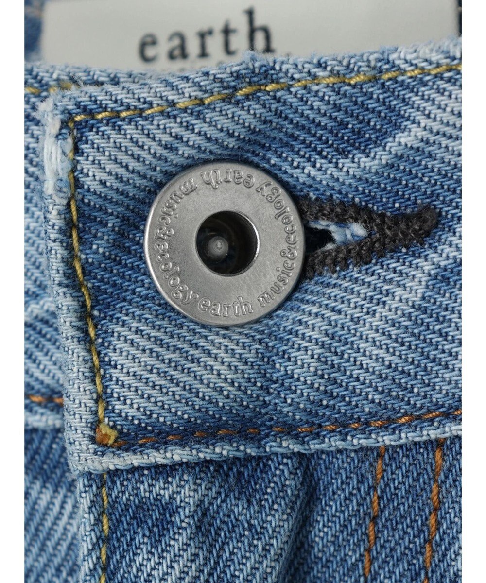 earth music&ecology ウ゛ィンテージ加工セルフカットワイドデニム 