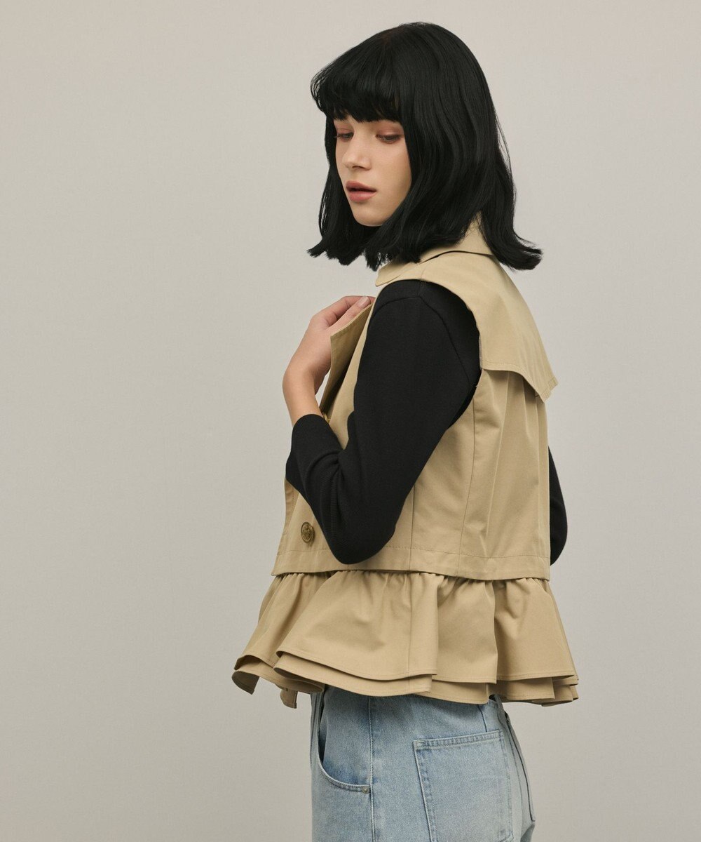 GRACE CONTINENTAL ペプラムトレンチベスト 