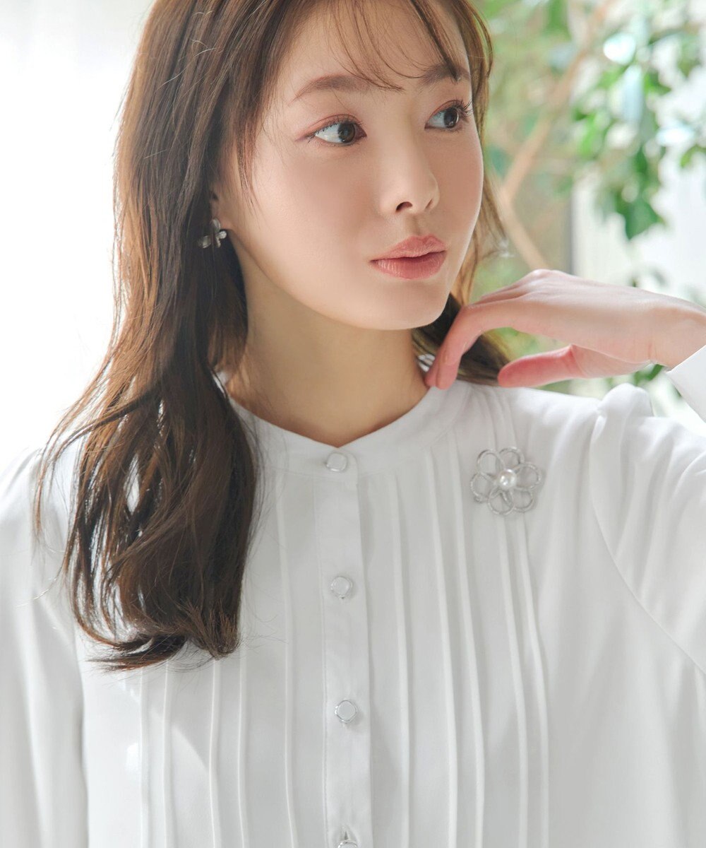 Tiaclasse 【スマート裏起毛・新色追加】 ピンタックシャツチュニック 