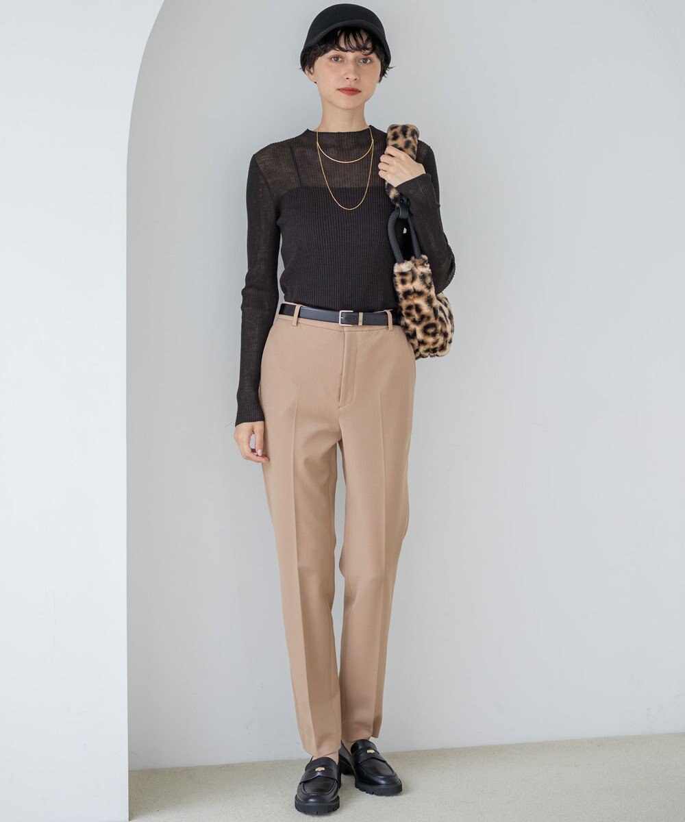 23区 S 【洗える】シアーリブハイネック ニット 