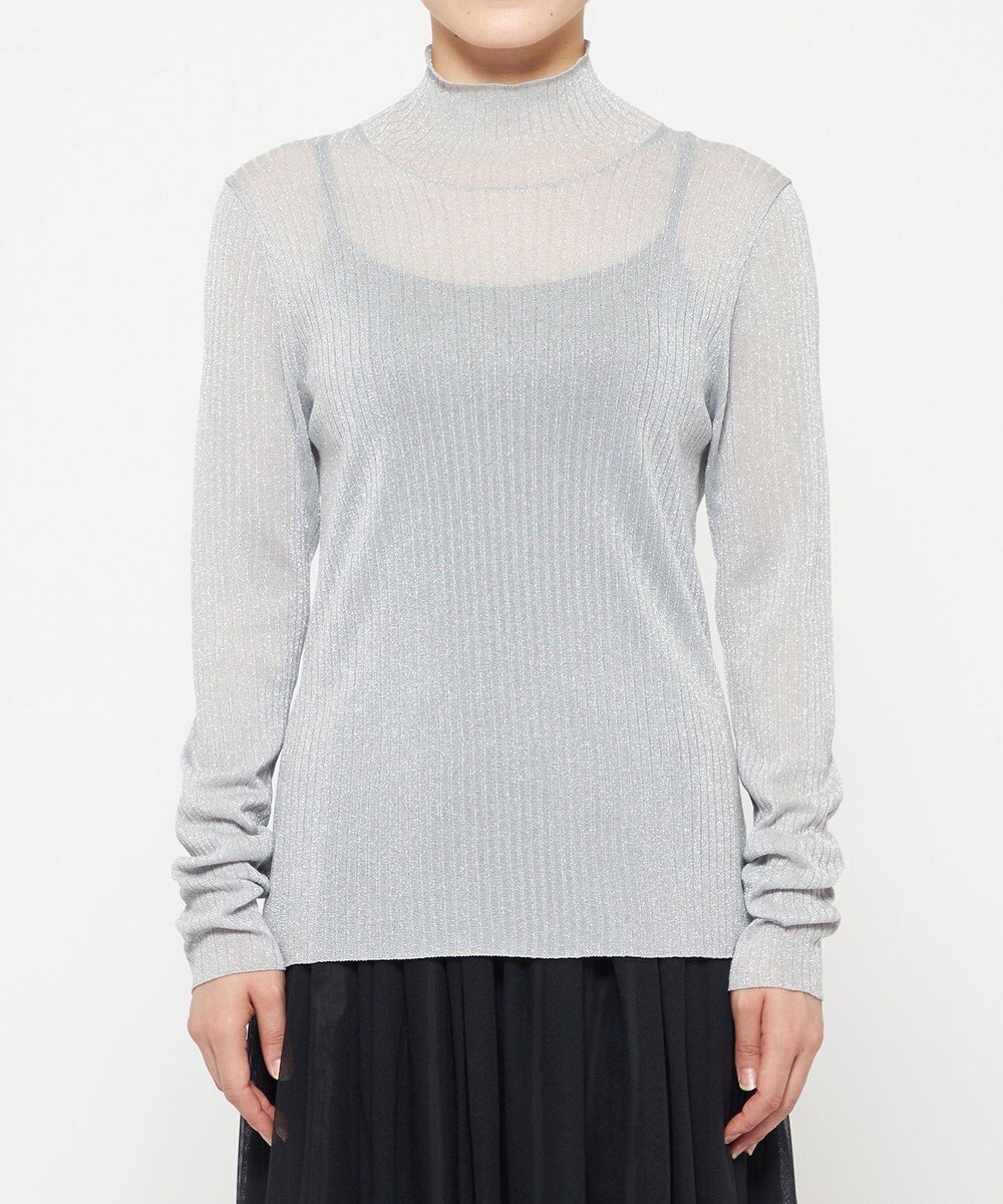 uncrave 【手洗い可】ラメ シアー ハイネック ニット（uncrave STANDARD） 