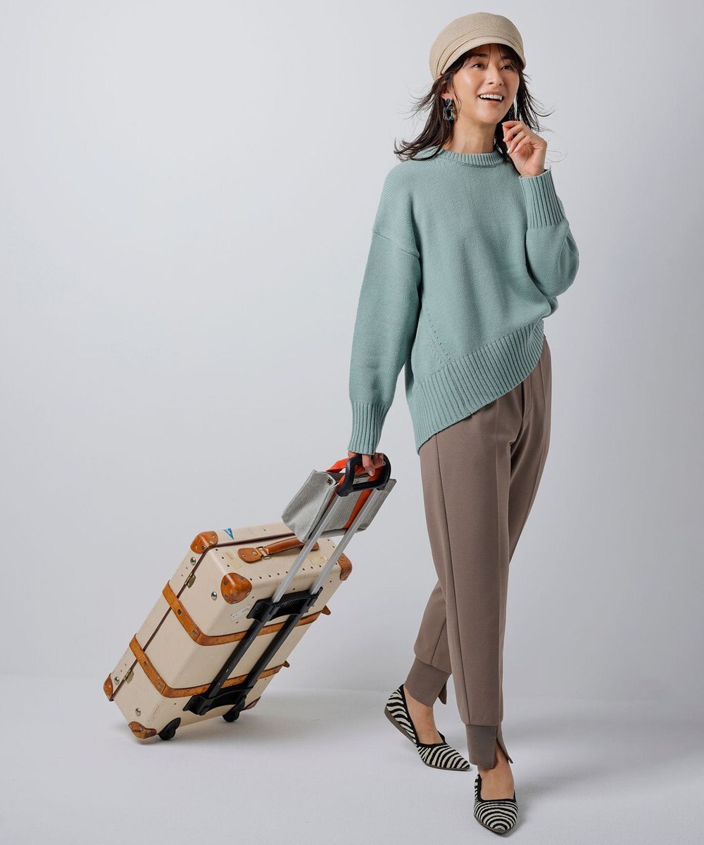 UNFILO 【洗える】スプリングコットンニット バックスリット 