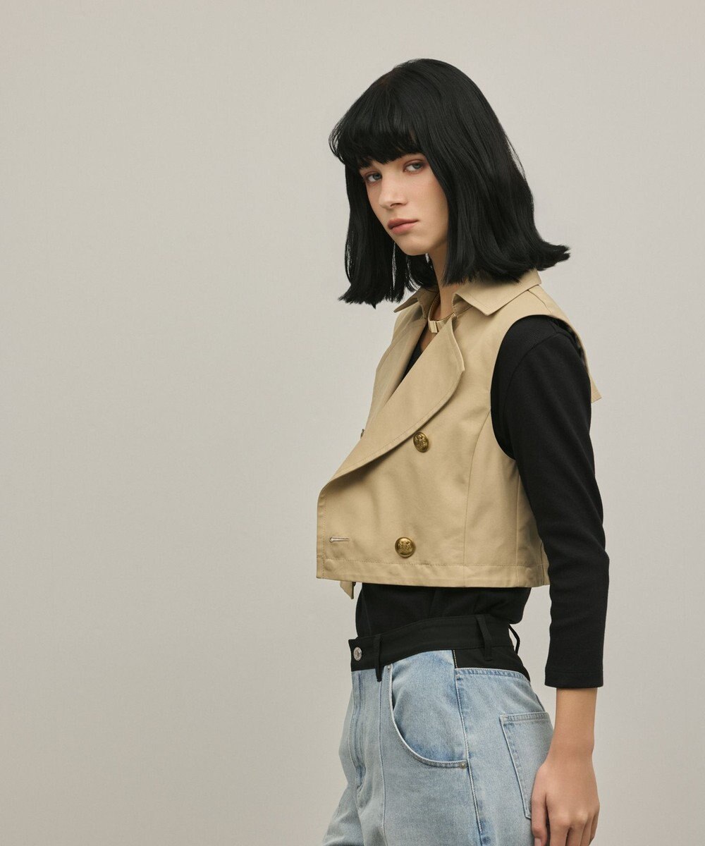 GRACE CONTINENTAL ペプラムトレンチベスト 