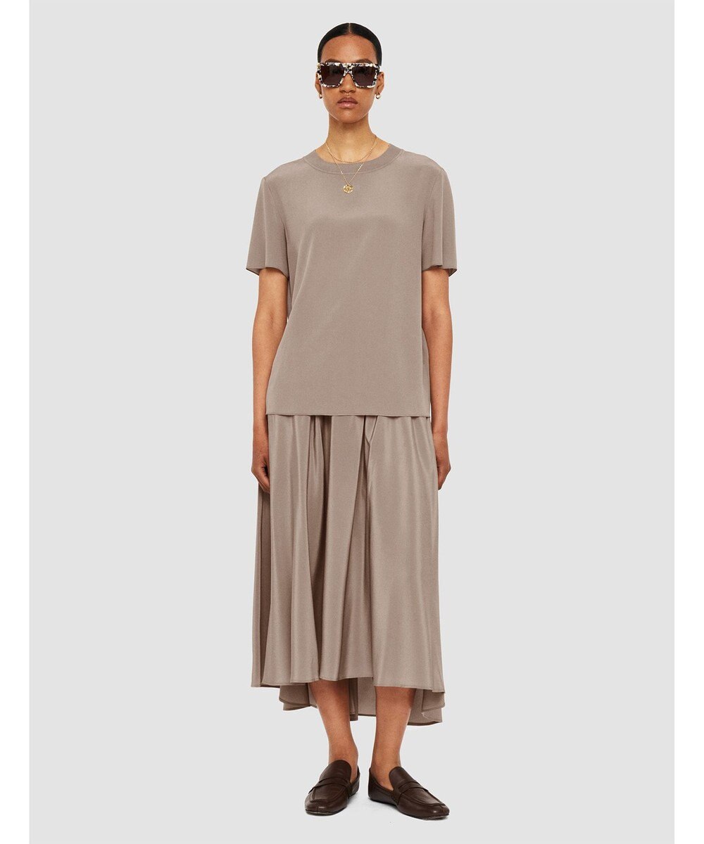 JOSEPH 【洗える】クレープ ド ソワ　ショートスリーブTEE 