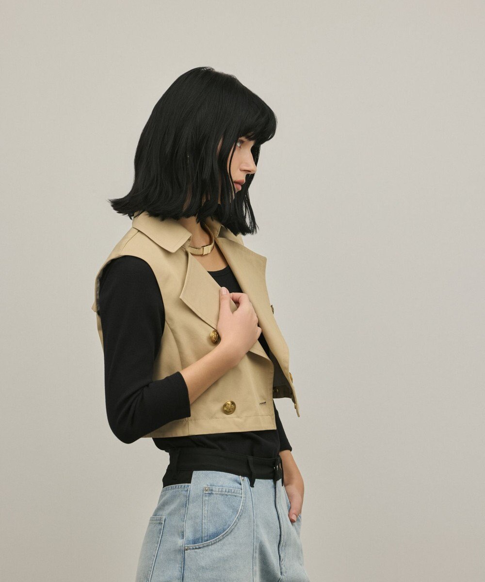 GRACE CONTINENTAL ペプラムトレンチベスト 