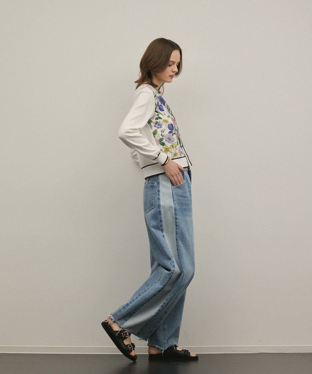 GRACE CONTINENTAL フラワープリントニットカーディガン 