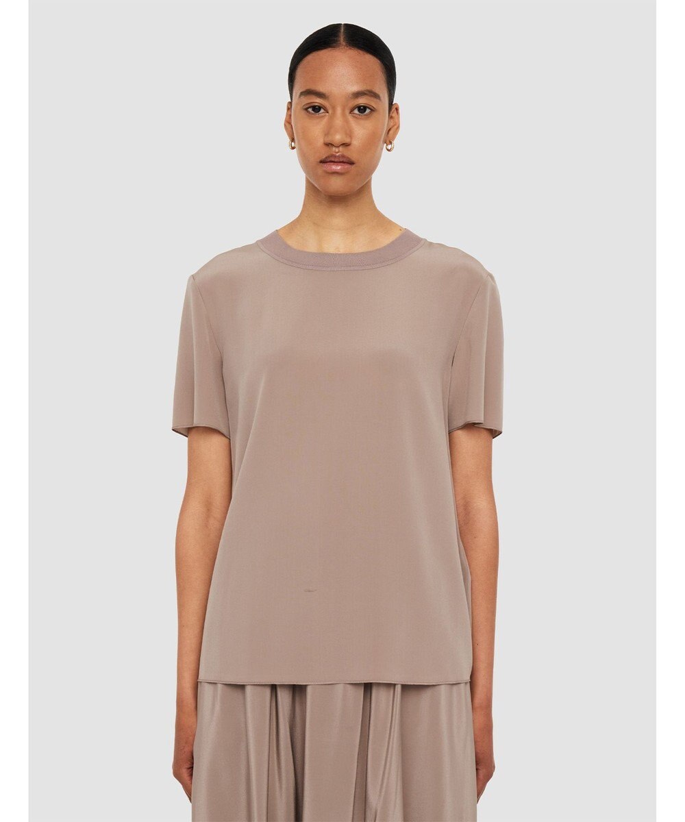 JOSEPH 【洗える】クレープ ド ソワ　ショートスリーブTEE 