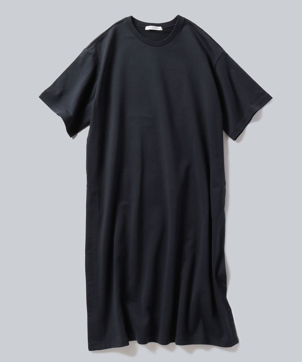 WHITE MAILS HIGH GAUGE URAKE HAIF SLEEVE SIDE SLIT ロングワンピース 