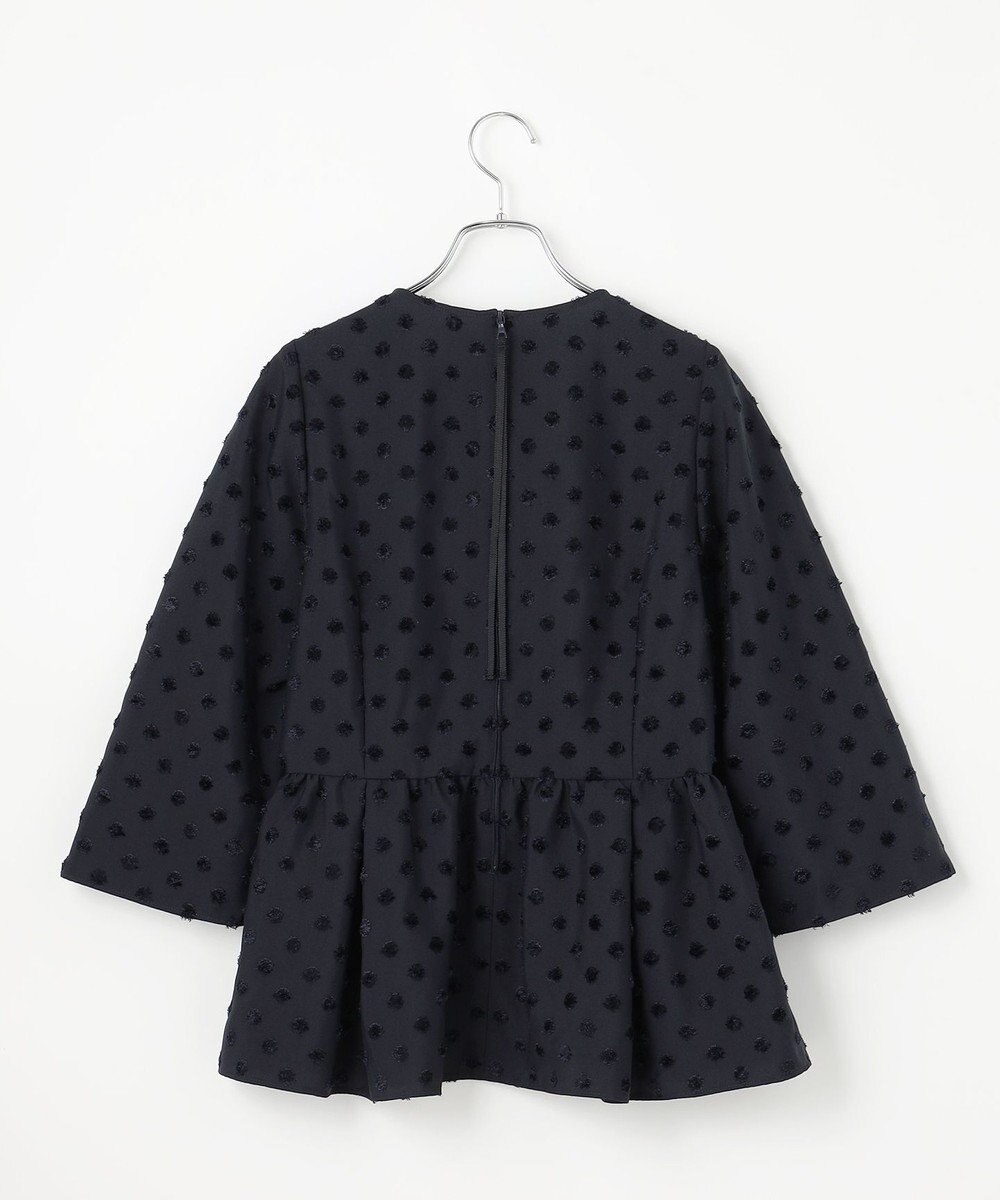 #Newans 【洗濯機可】ジャガ―ドドットペプラムブラウス 