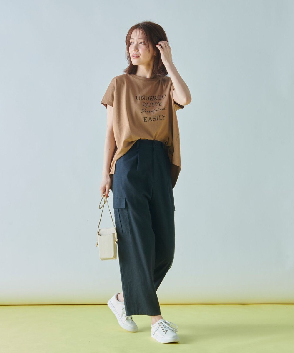 ANY 【UVケア/接触冷感】チュニック丈半袖ロゴTシャツ 