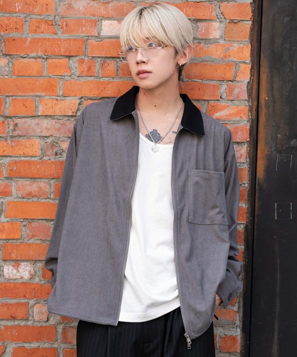 WEGO 【ユニセックス着用ITEM/MLサイズ展開】コーデュロイシャツジャケット 