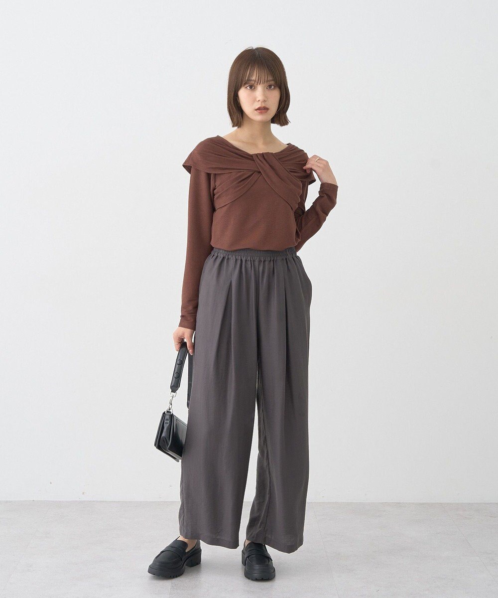 earth music&ecology リボンライクドレーププルオーバー 