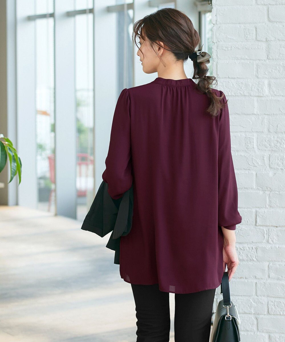 Tiaclasse 【スマート裏起毛・新色追加】 ピンタックシャツチュニック 