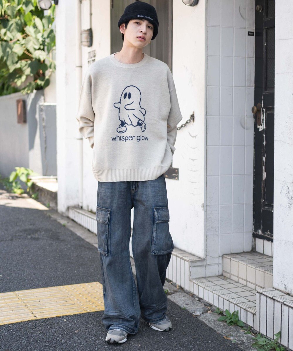 WEGO 【ユニセックス着用ITEM/SMLサイズ展開】ジャガードグラフィックプルオーバー 