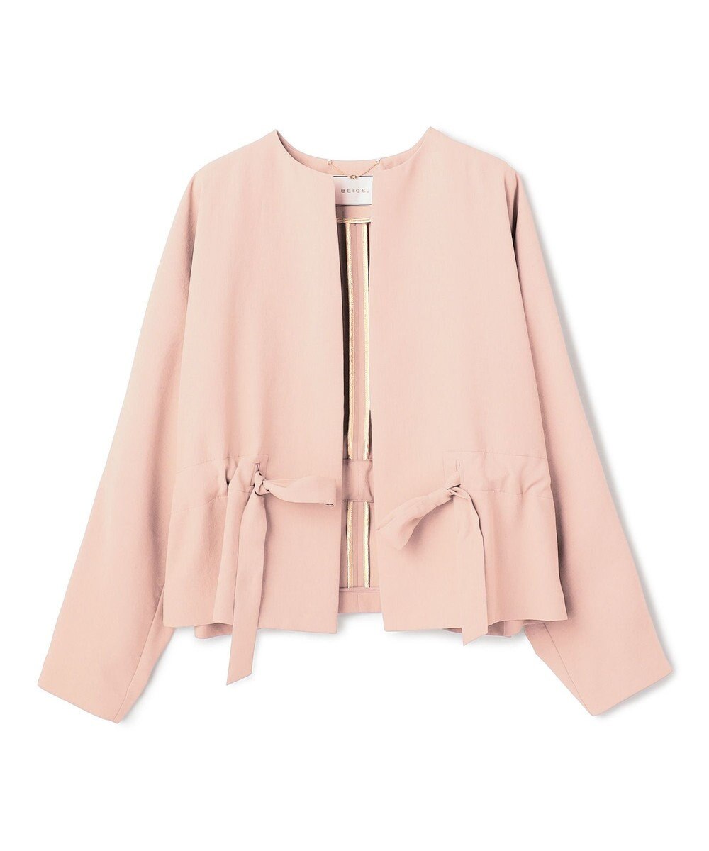 BEIGE， PORDIC / ドロスト付きノーカラージャケット 