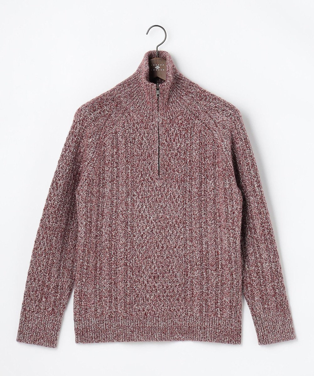 JOSEPH ABBOUD 【柔らか】ラムコットンハイネックジップ セーター 