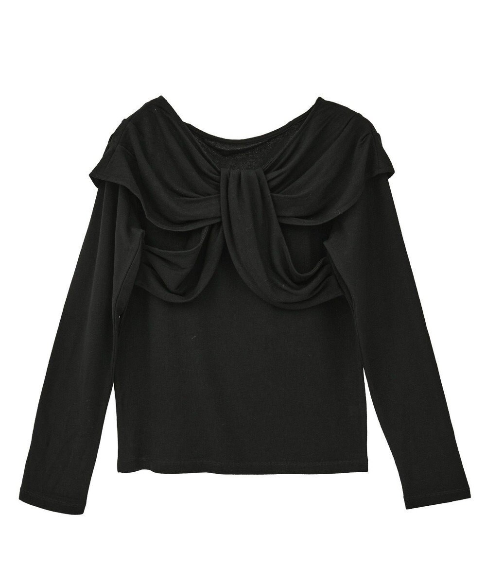 earth music&ecology リボンライクドレーププルオーバー 