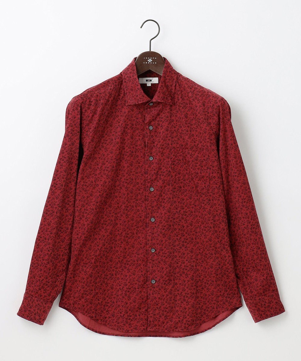 JOSEPH ABBOUD 【ソフトな着心地/I単品羽織にも】 コーデュロイフラワープリント シャツ 