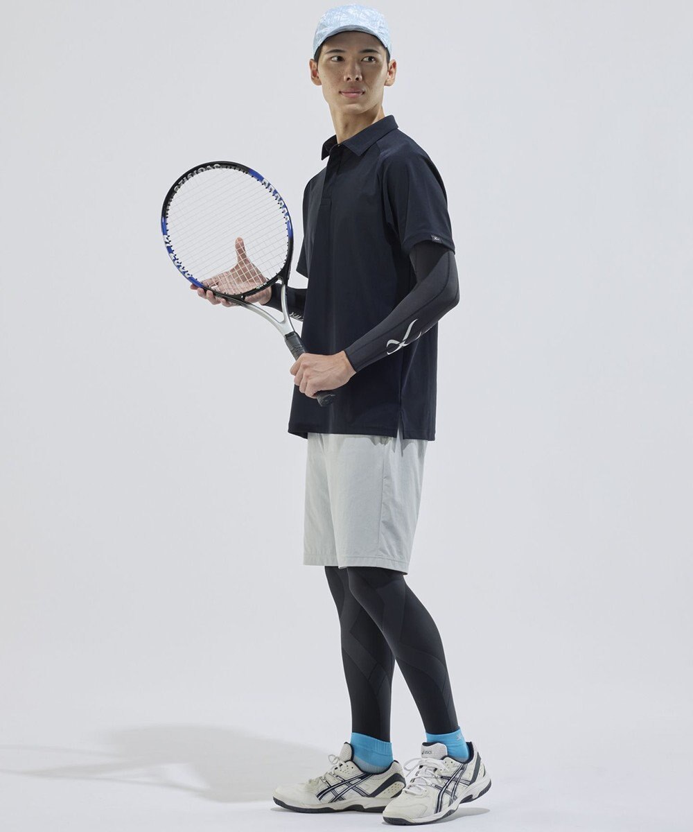 CW-X 【MEN】 CW-X ストレッチポロシャツ スポーツウェア 半袖 3分袖 メッシュ素材 ムレにくい 夏 メンズ DLO131 /ワコール 