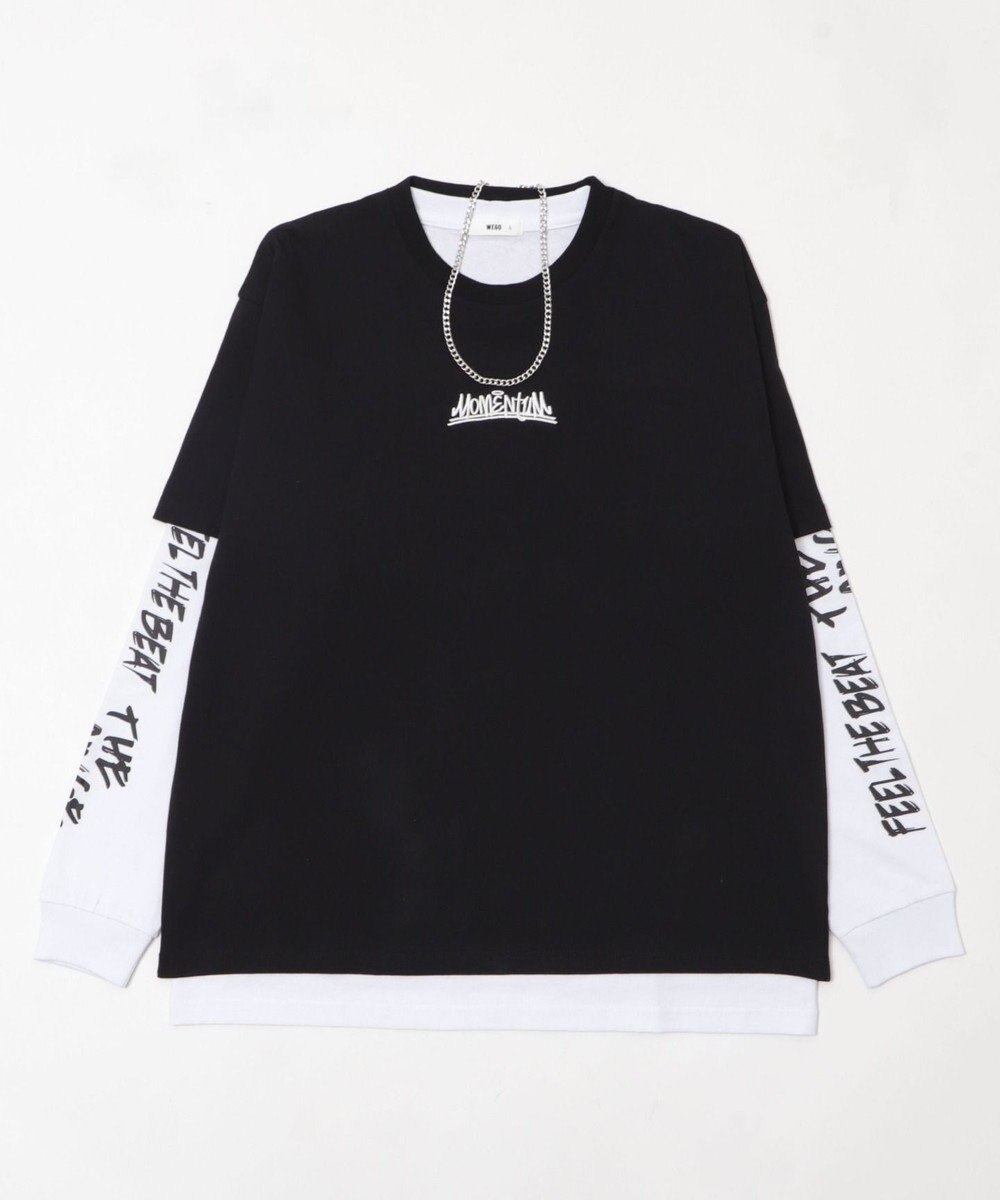 WEGO 【2点セット】アクセ付きアンサンブルグラフィックT（長袖） 