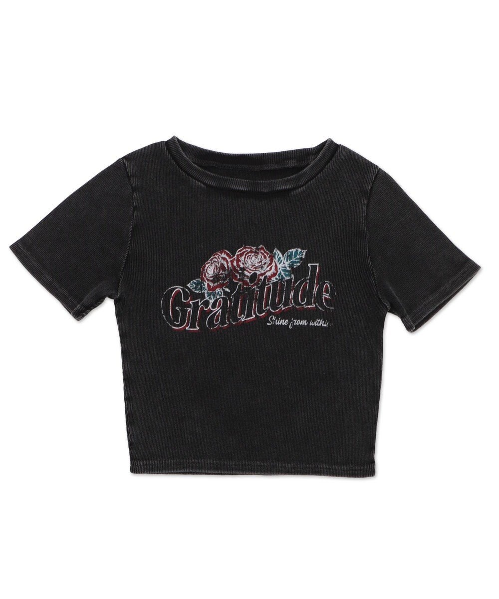 WEGO ヴィンテージウォッシュグラフィックリブT 