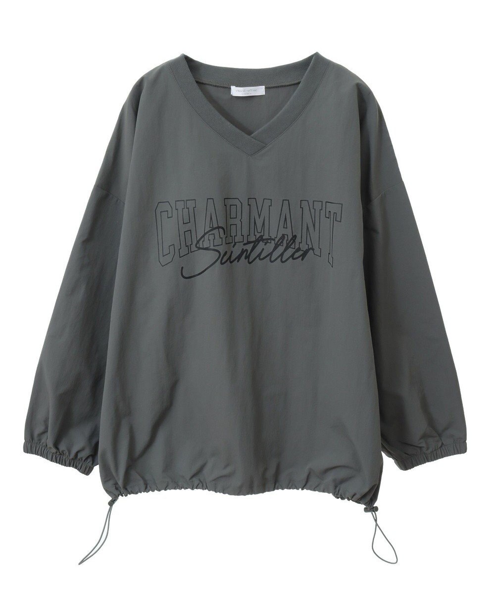 Green Parks ナイロンロゴＶネックプルオーバー 