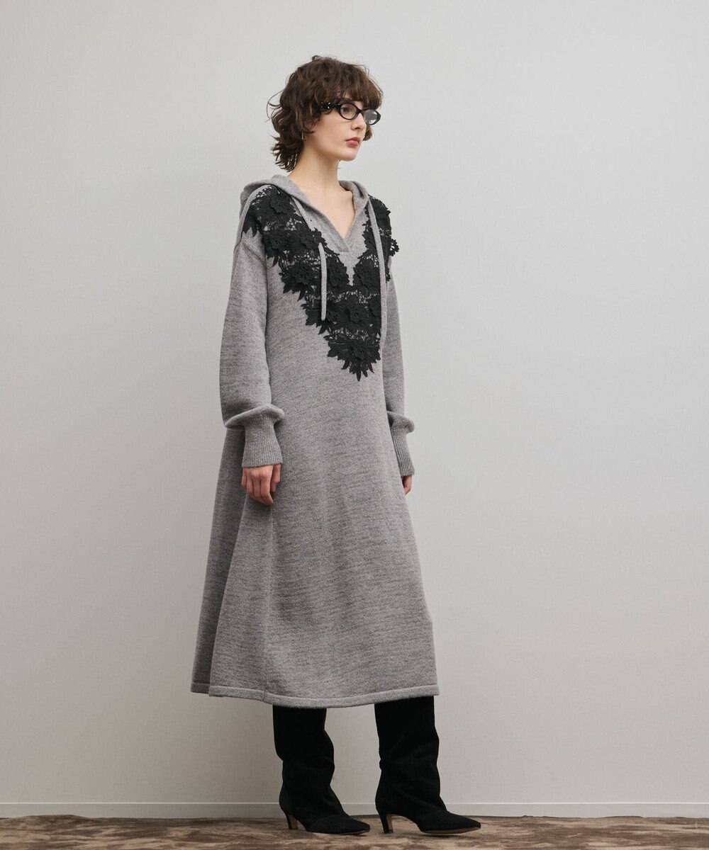 GRACE CONTINENTAL ケミカルレースニットワンピース 