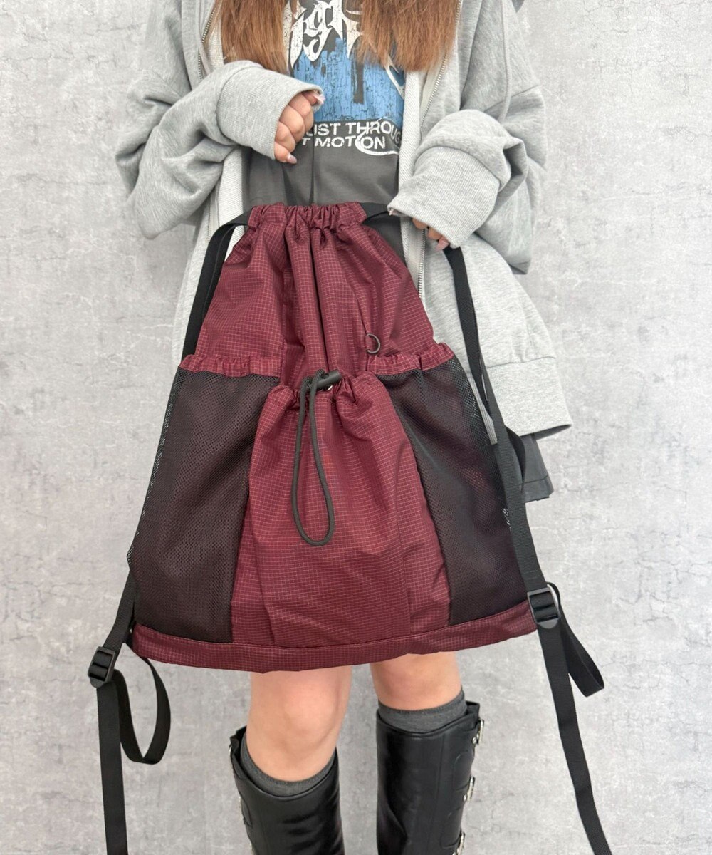 WEGO 【ユニセックス着用ITEM】メッシュポケットナップサック 