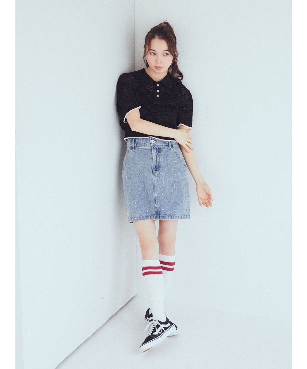 earth music&ecology ラインポロニットプルオーバー 