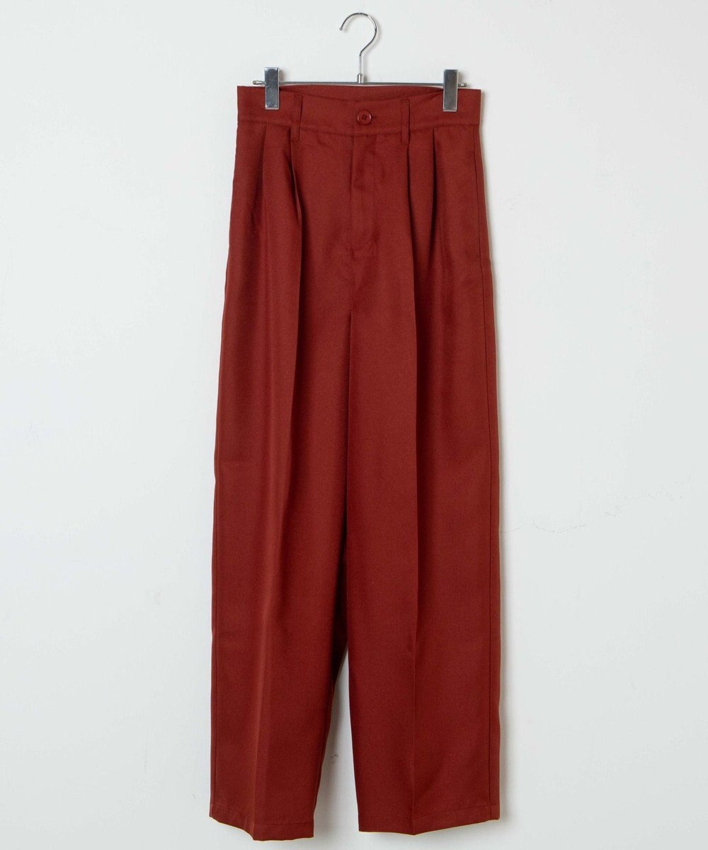 WEGO 【手洗い可】ハイウエストセンタープレスワイドパンツ 