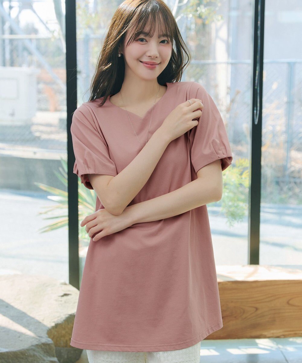 Tiaclasse L 【おのののかさん着用】「サマケア」バックヨークフリルチュニック 