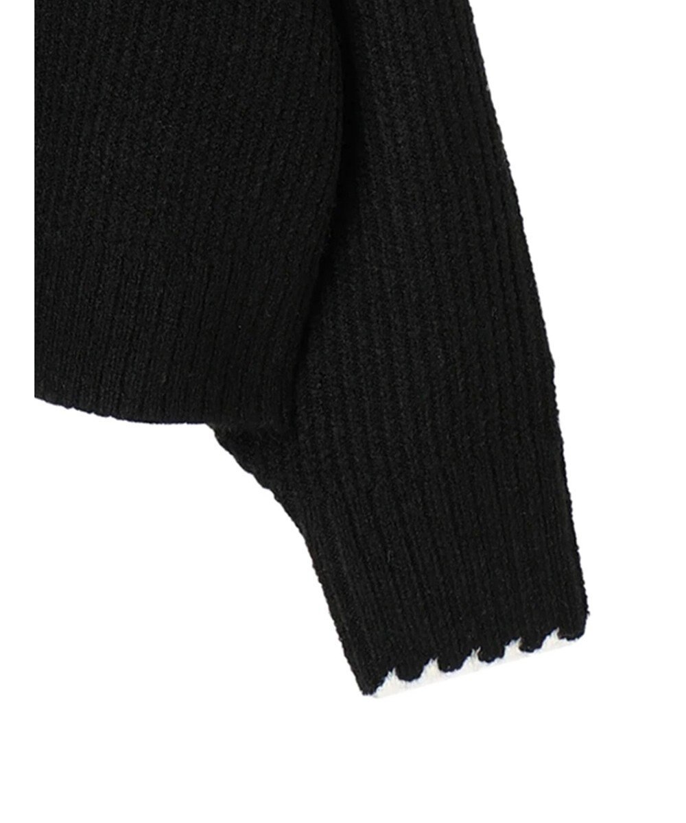 earth music&ecology スカラップニットカーディガン 