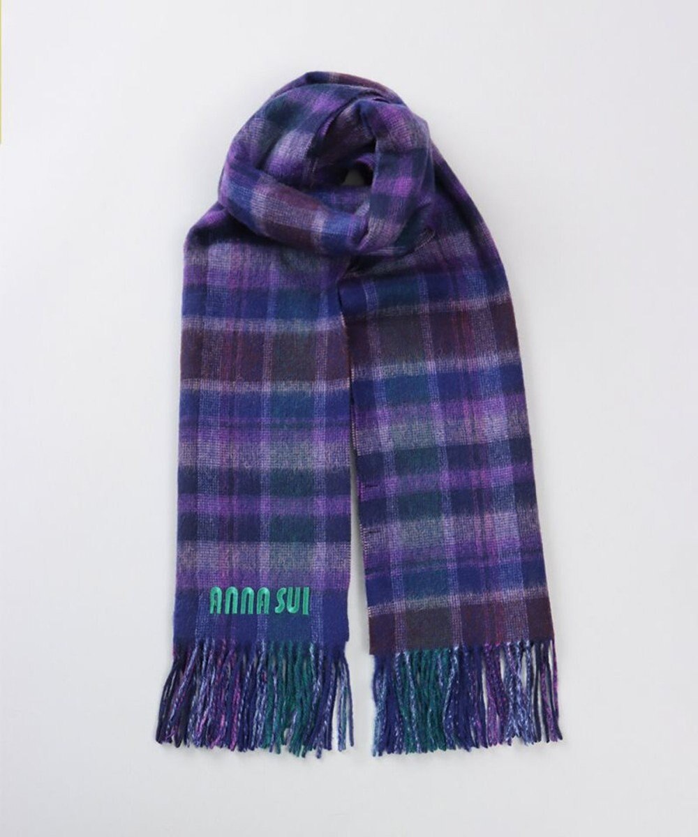 AURORA 【 ANNA SUI（アナ スイ）】ウールチェックストール(WASH) 