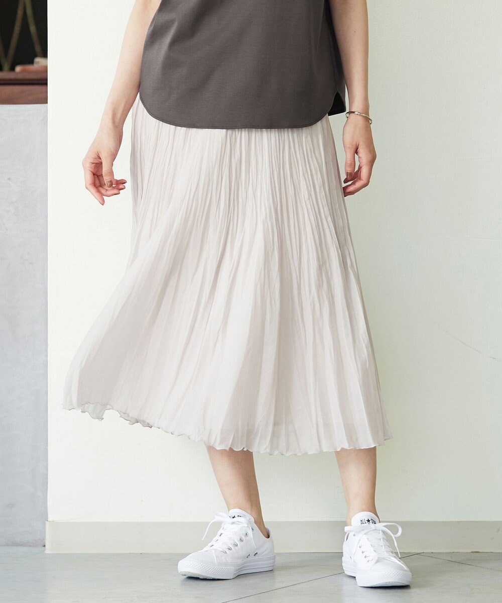 J.PRESS LADIES 【洗える】ブライトスパンボイル スカート ベージュ系