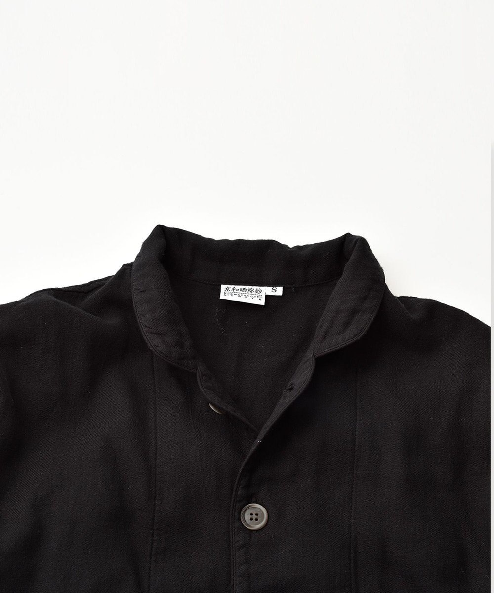 京和晒綿紗 【紗栄子さん愛用パジャマ/UNISEX】京和晒綿紗×御黒染司 京都紋付 ガーゼパジャマ 2重合わせ 【黒】 