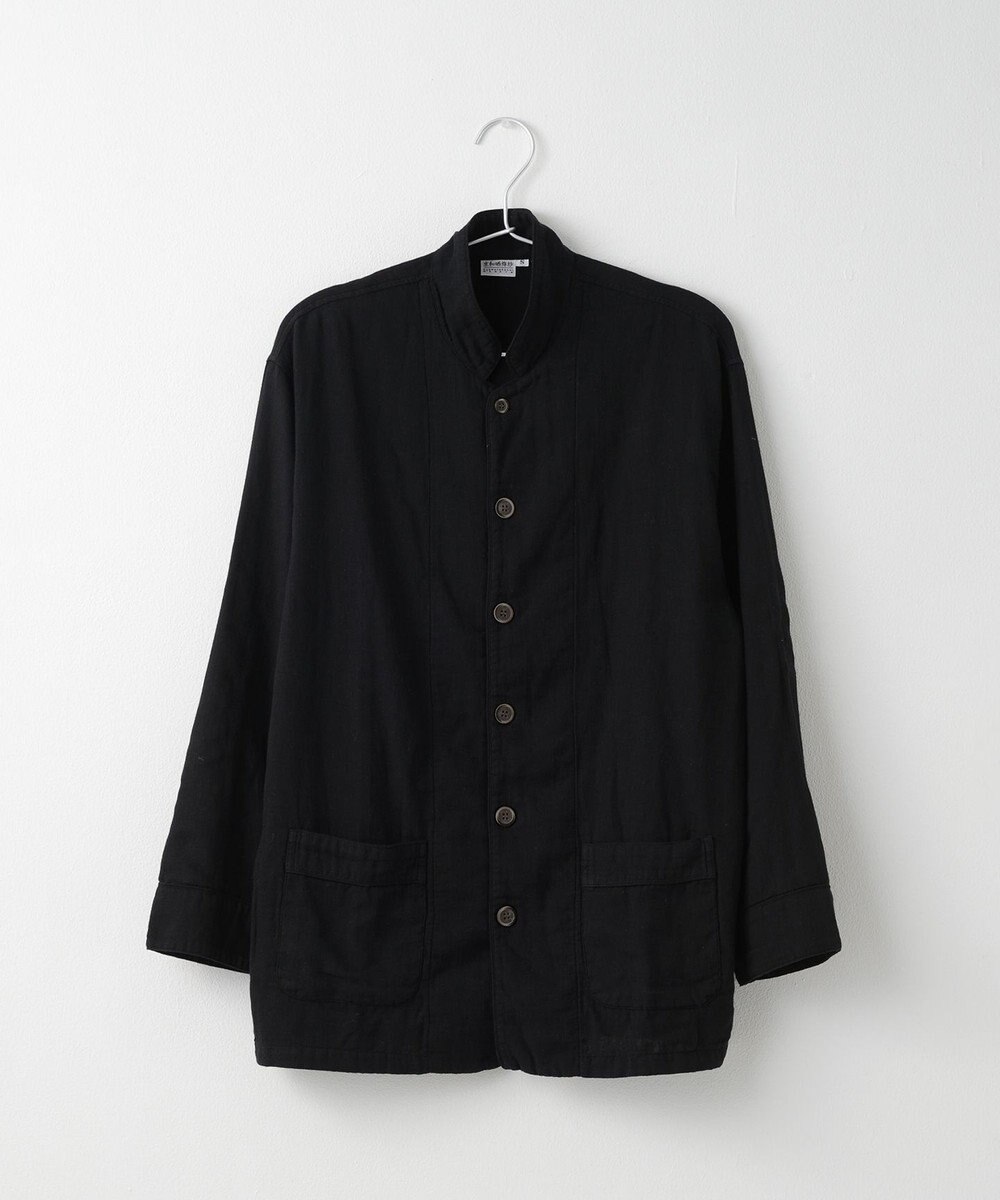 京和晒綿紗 【紗栄子さん愛用パジャマ/UNISEX】京和晒綿紗×御黒染司 京都紋付 ガーゼパジャマ 2重合わせ 【黒】 