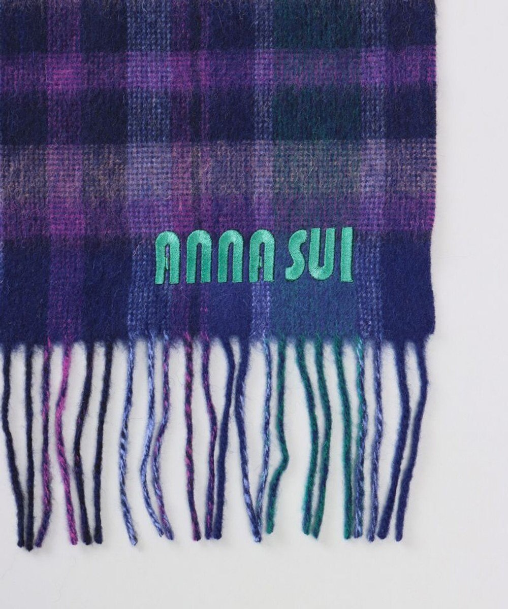 AURORA 【 ANNA SUI（アナ スイ）】ウールチェックストール(WASH) 
