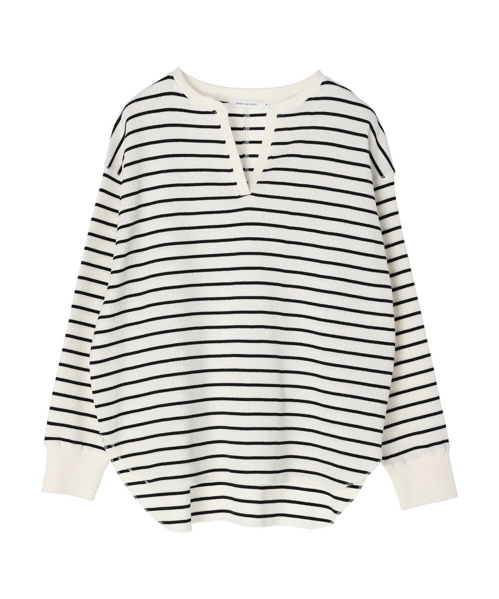 AMERICAN HOLIC スキッパーワッフルプルオーバー 