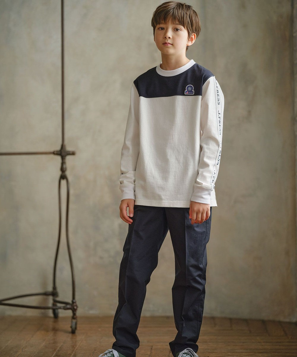 110-130cm】切替×袖プリント 長袖Tシャツ / J.PRESS KIDS