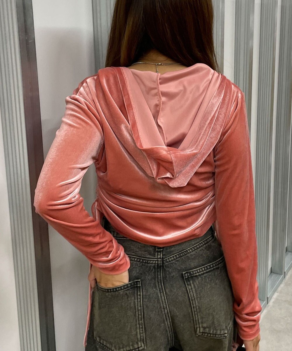 WEGO サイドドロストベロアパーカー 