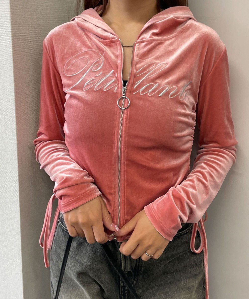 WEGO サイドドロストベロアパーカー 