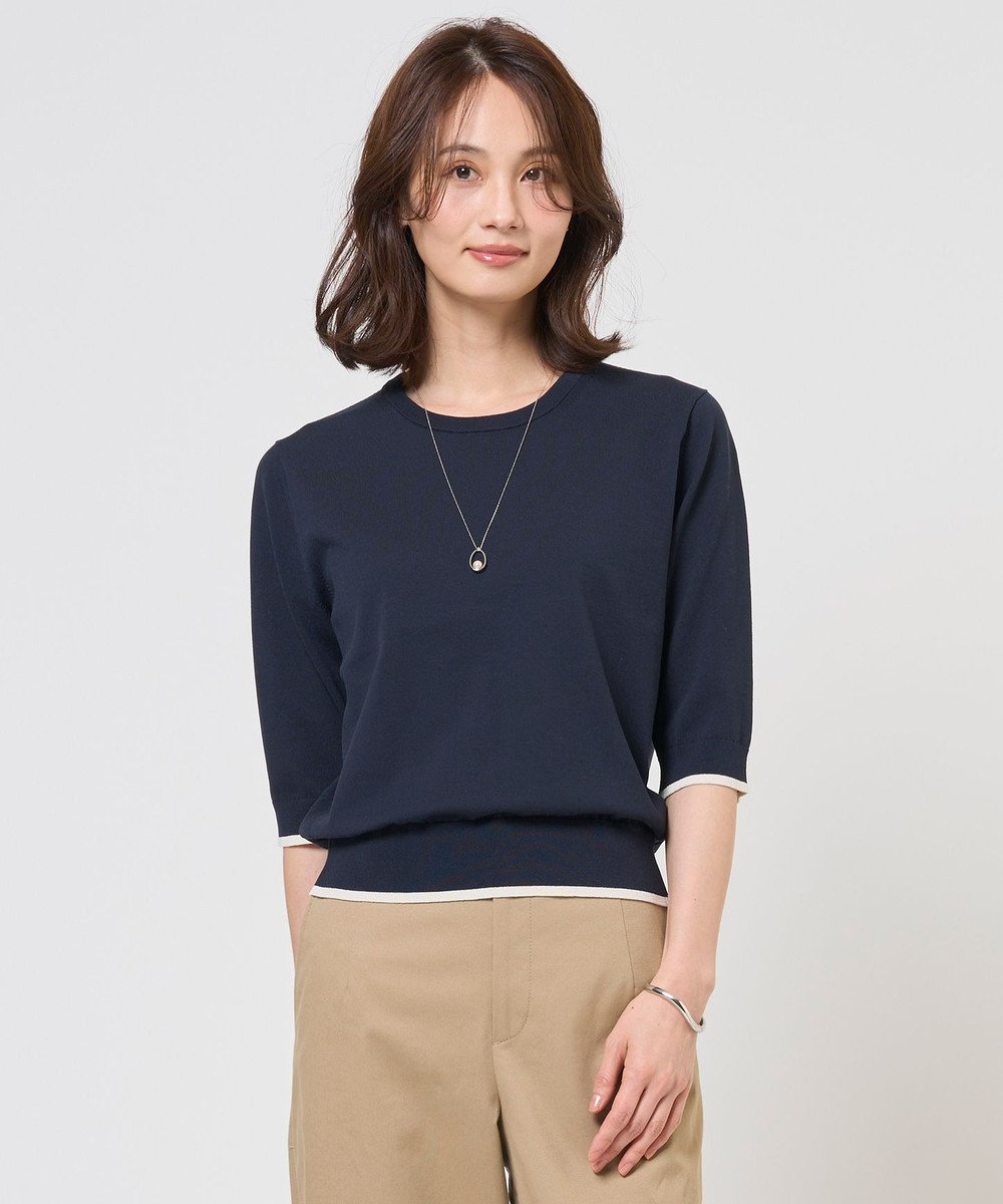J.PRESS LADIES BASIC HT COTTON クルーネック ニット 