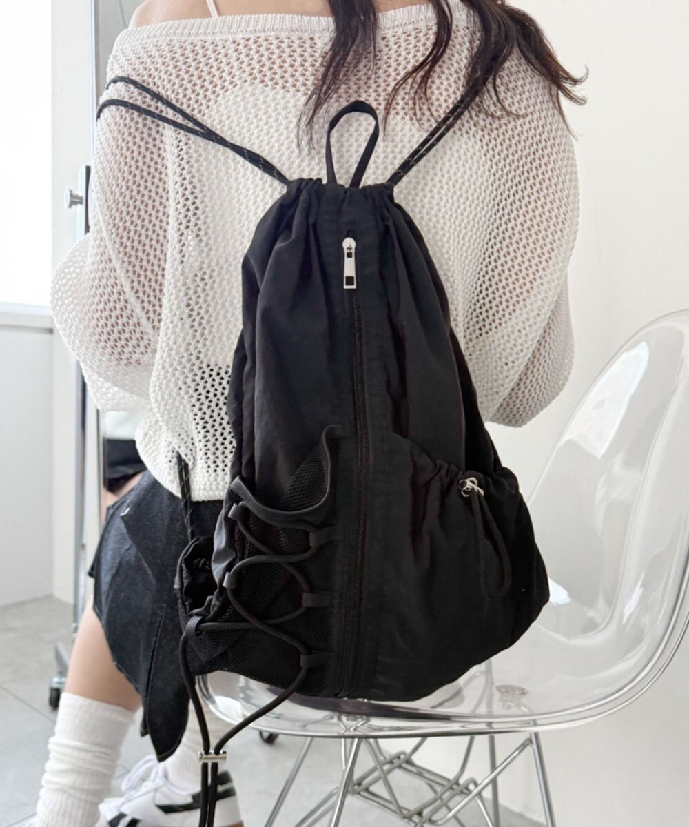 WEGO 【ユニセックス着用ITEM】センターzipナップサック 