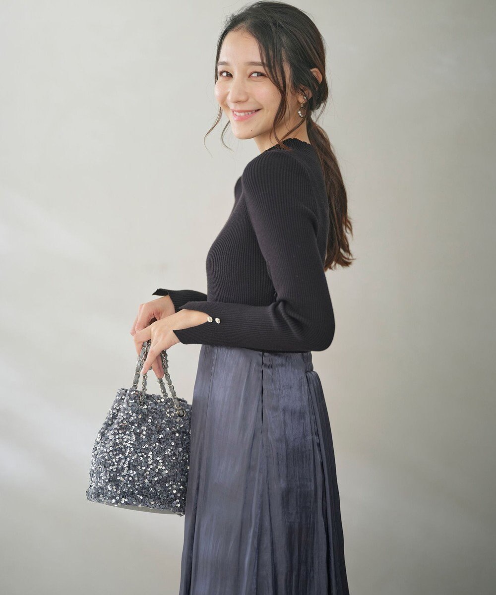 ANY SIS 【洗える】オーロラサテンコンビ ワンピース 